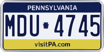 PA license plate MDU4745