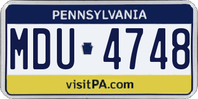 PA license plate MDU4748