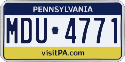 PA license plate MDU4771