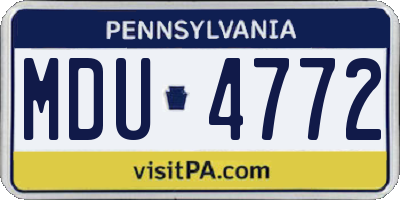 PA license plate MDU4772