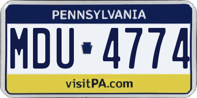 PA license plate MDU4774