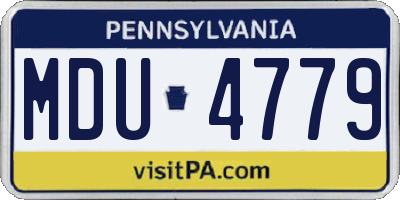 PA license plate MDU4779