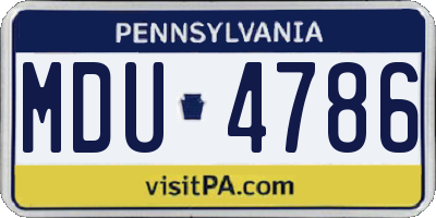 PA license plate MDU4786