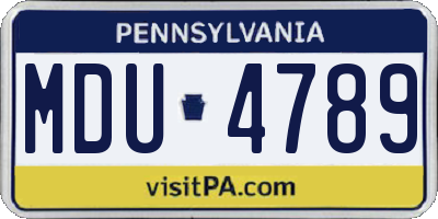PA license plate MDU4789