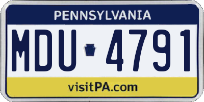 PA license plate MDU4791