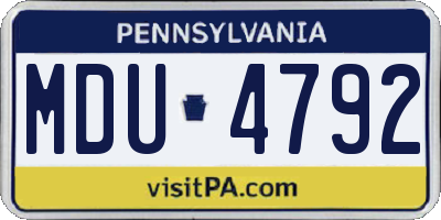 PA license plate MDU4792