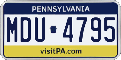 PA license plate MDU4795