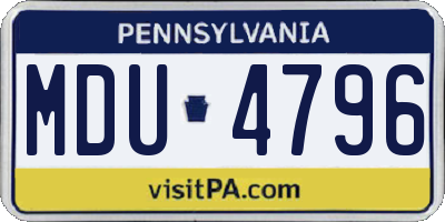 PA license plate MDU4796
