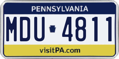 PA license plate MDU4811