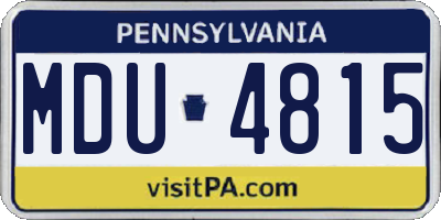 PA license plate MDU4815