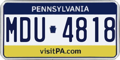 PA license plate MDU4818