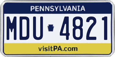 PA license plate MDU4821