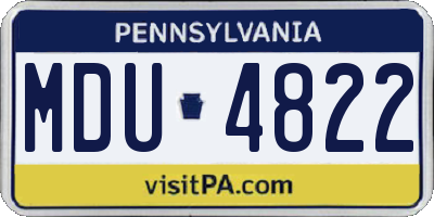 PA license plate MDU4822