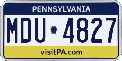 PA license plate MDU4827