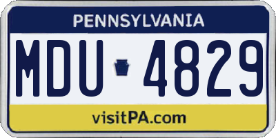 PA license plate MDU4829