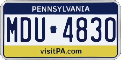 PA license plate MDU4830