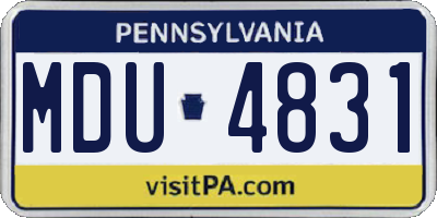 PA license plate MDU4831