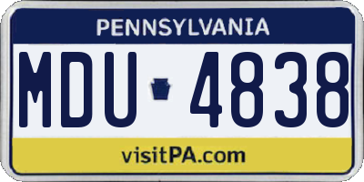 PA license plate MDU4838