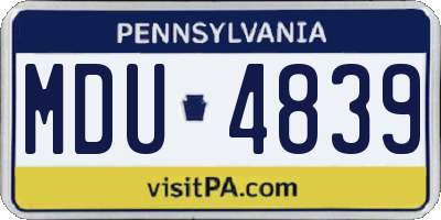 PA license plate MDU4839