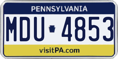 PA license plate MDU4853