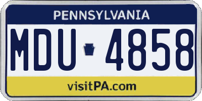 PA license plate MDU4858