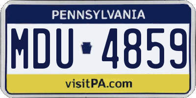 PA license plate MDU4859