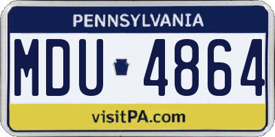 PA license plate MDU4864
