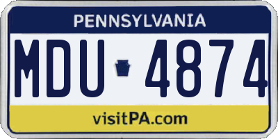 PA license plate MDU4874