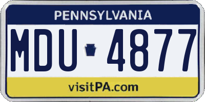 PA license plate MDU4877