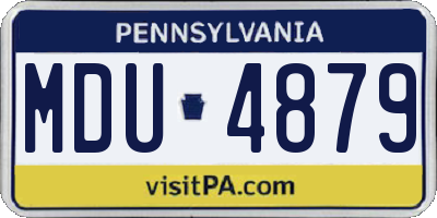 PA license plate MDU4879