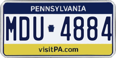 PA license plate MDU4884