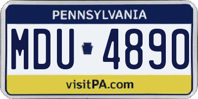 PA license plate MDU4890