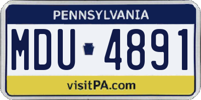 PA license plate MDU4891