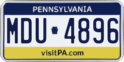 PA license plate MDU4896