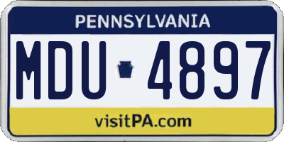 PA license plate MDU4897