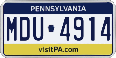 PA license plate MDU4914