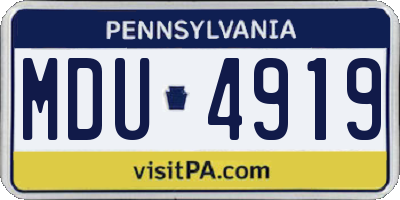 PA license plate MDU4919