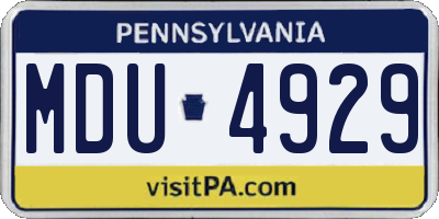 PA license plate MDU4929
