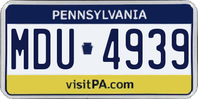 PA license plate MDU4939