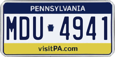 PA license plate MDU4941
