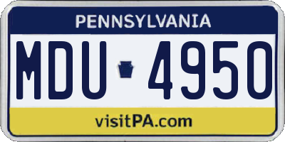PA license plate MDU4950