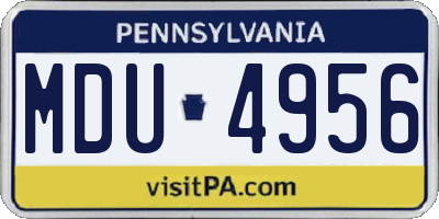 PA license plate MDU4956