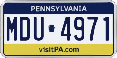 PA license plate MDU4971