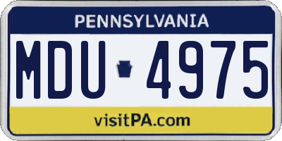 PA license plate MDU4975