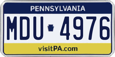 PA license plate MDU4976