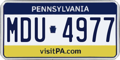 PA license plate MDU4977