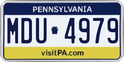 PA license plate MDU4979
