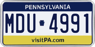 PA license plate MDU4991