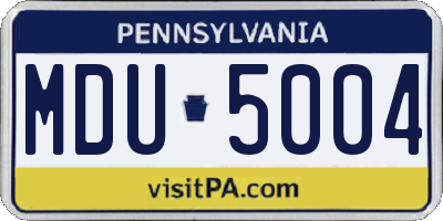 PA license plate MDU5004