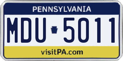 PA license plate MDU5011